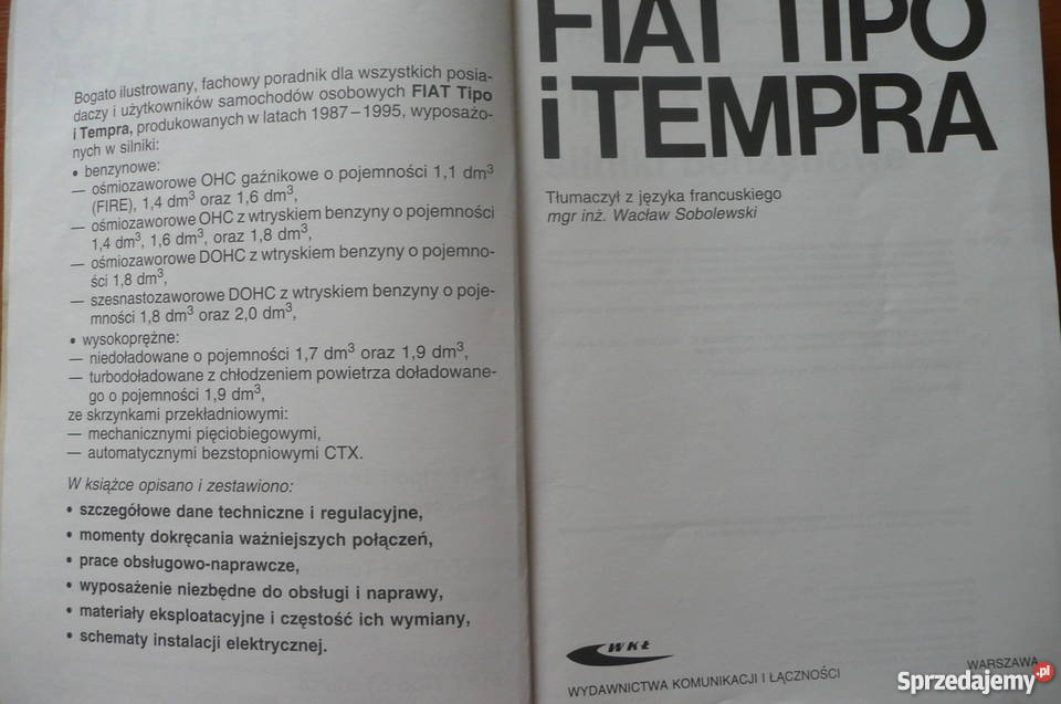 Instrukcja obsługi FIAT TIPO i TEMPRA wielkopolskie Chodzież sprzedam