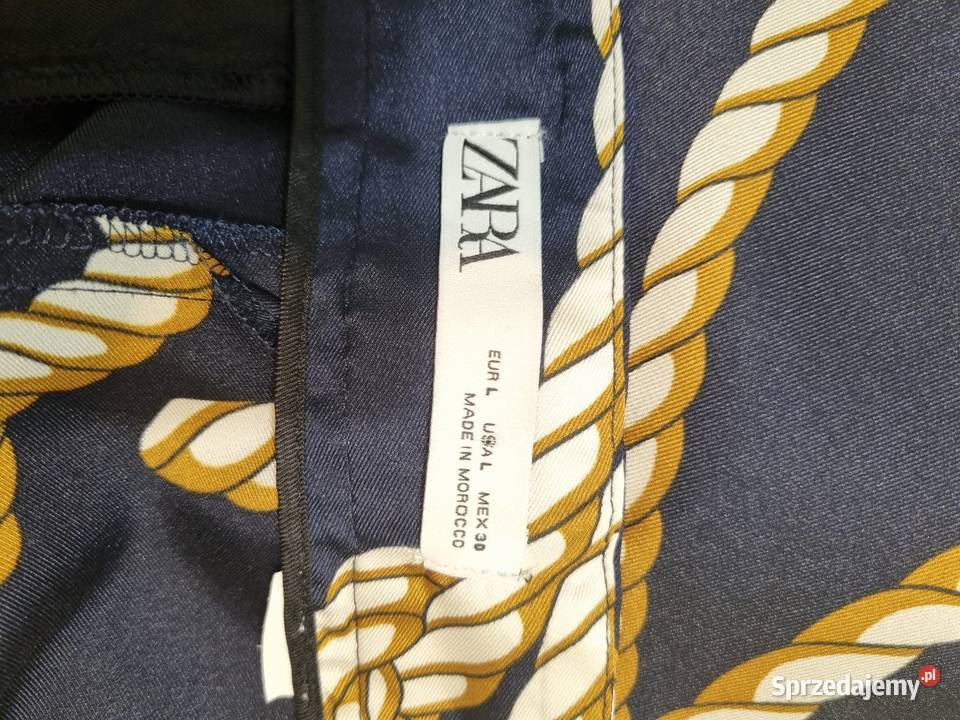 ZARA spodnie granatowe motyw łańcuchów Spodnie Gdynia sprzedam