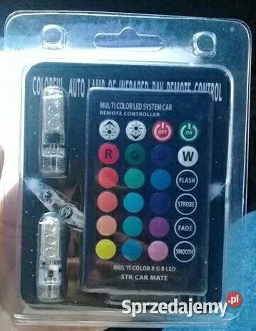 NOWY RGB LED pilot stroboskop W5W żarówka Zamość