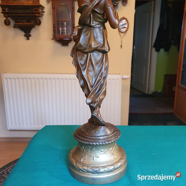 Dużasprawna figuralna lampa naftowa z malowanym Wrocław sprzedam