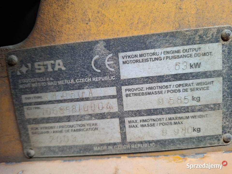 Walec drogowy STA VH 950 A 95 t tandem sprawny świętokrzyskie Skarżysko-Kamienna