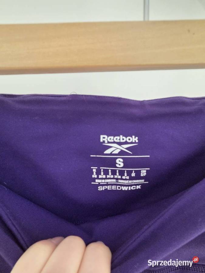 Fioletowo czarne legginsy wysoki stan modelujące