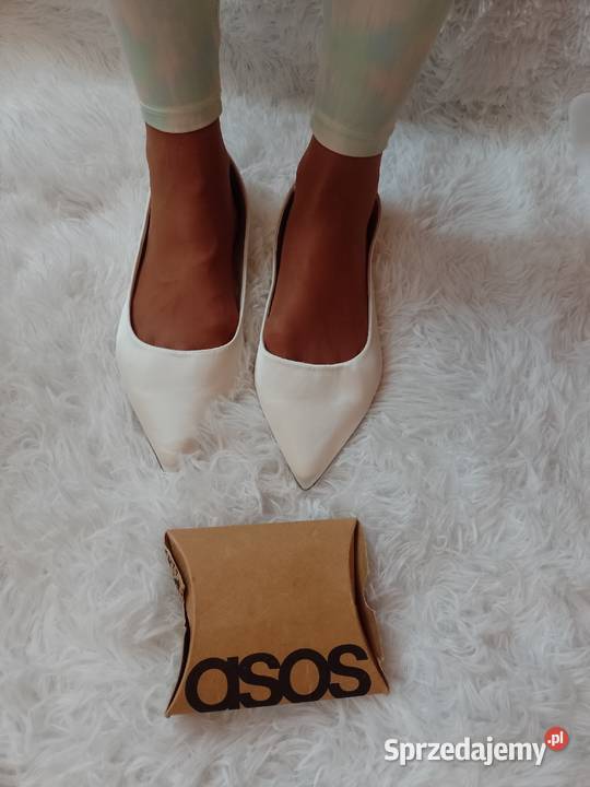 44 UK 11 ASOS Design Ekskluzywne białe baleriny małopolskie Kraków