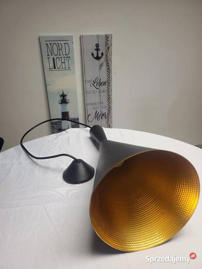 Designerska lampa wisząca Loft Czarny Stożek Zakliczyn