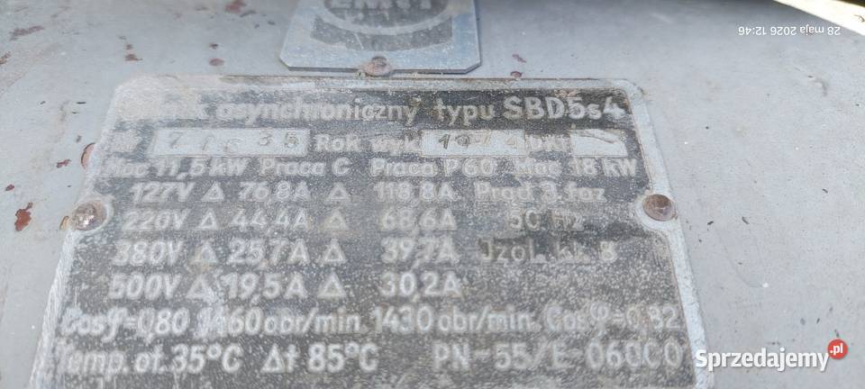 Silnik asynchroniczny SBD5s4 spawarka wirowa Piaseczno