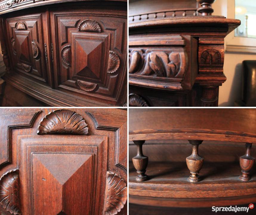 Stylowy kredens antyk piękne zdobienia Pszczyna