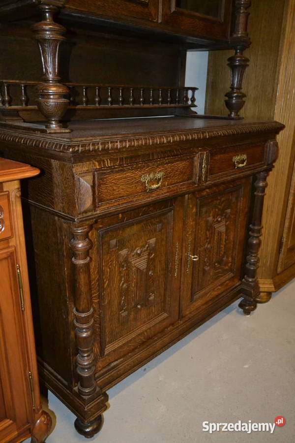 kredens neorenesansowy 1900 dąb Antyki, Sztuka, Kolekcje Będzin