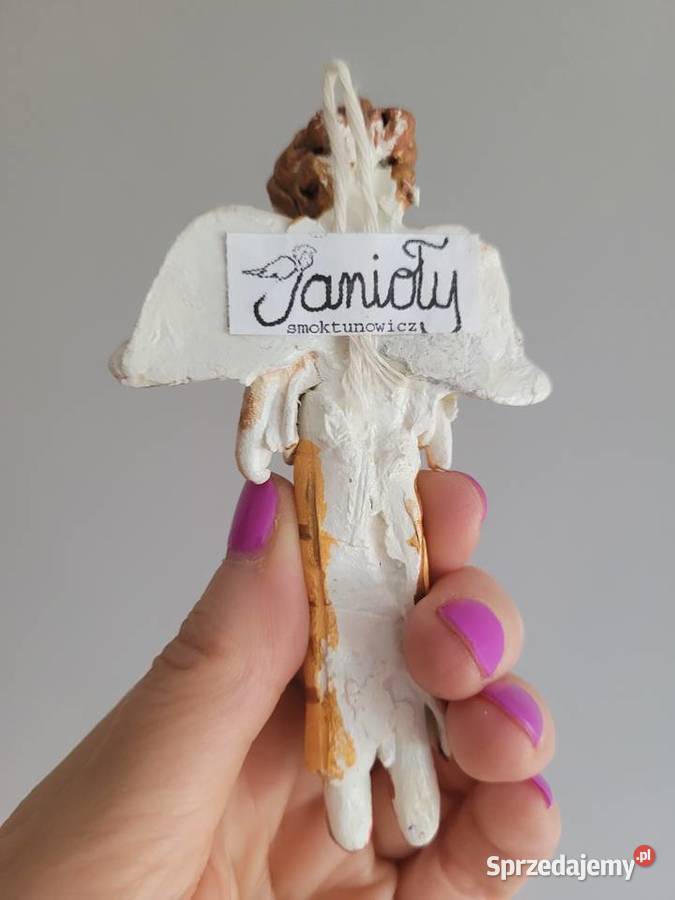 2 Anioły figurki maluchy piękne w pomarańczach Figurki i rzeźby Poznań