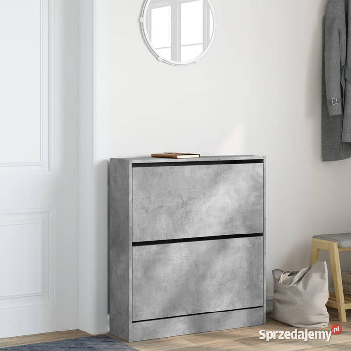 Szafka na buty szarość betonu 80x21x875 WM839920 Warszawa sprzedam