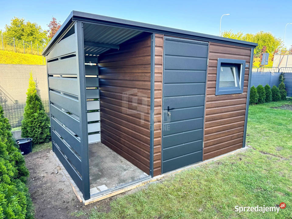 Schowek domek ogrodowy 25x2m wiata 1m drzwi okno Ciechanów
