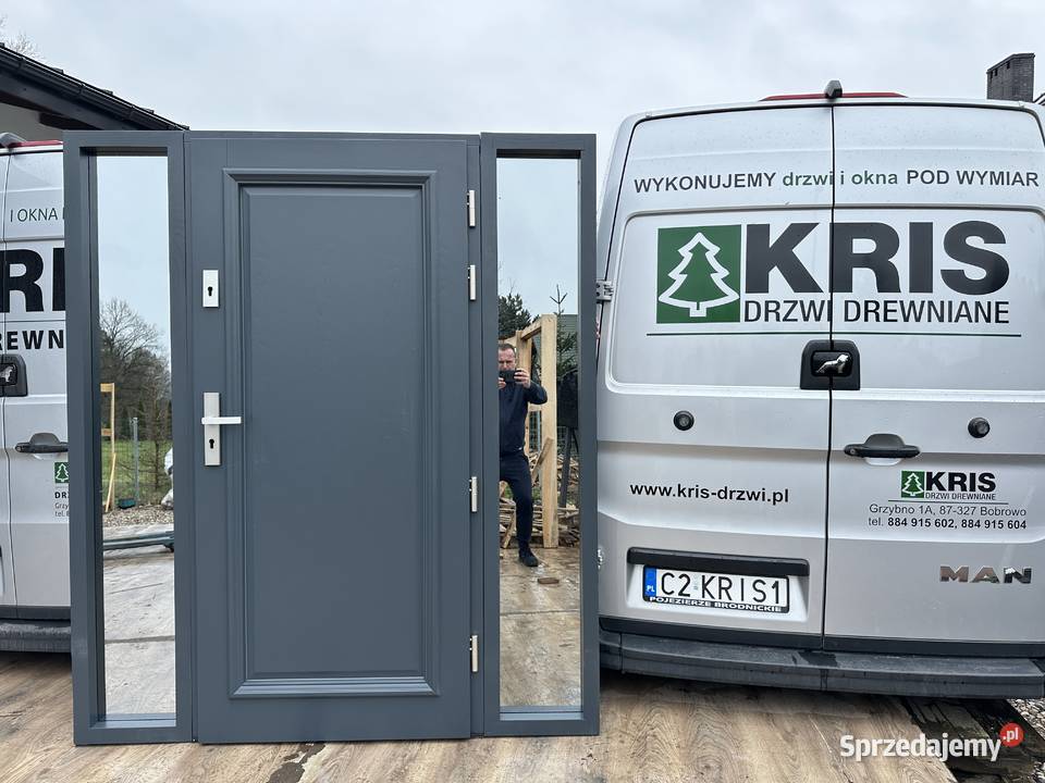 Drzwi wejściowe RĘKI zewnętrzne drewniane Grzybno