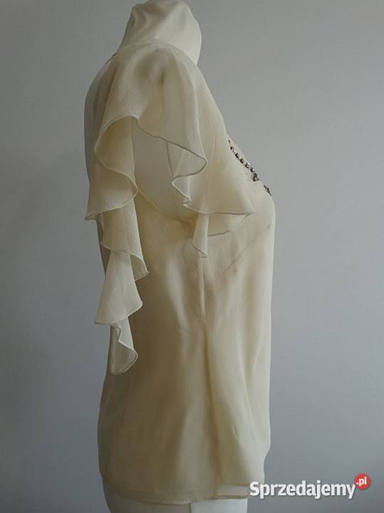 Bluzka Jedwabna 100 Jedwab Wieczorowa Zdobiona krótki podlaskie Łomża