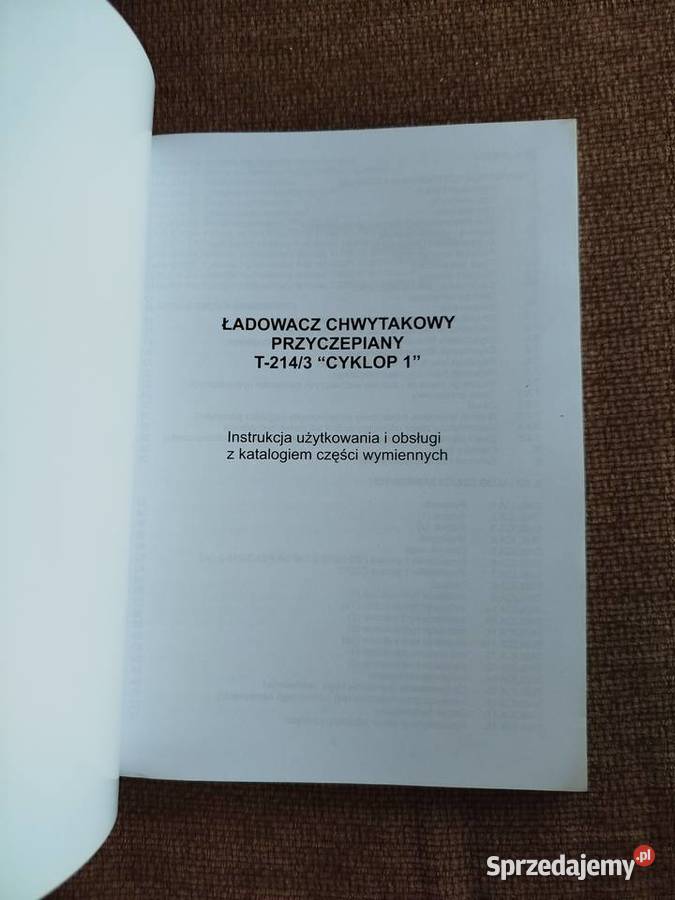 Katalog części i instrukcja obsługi ładowacz Lublin