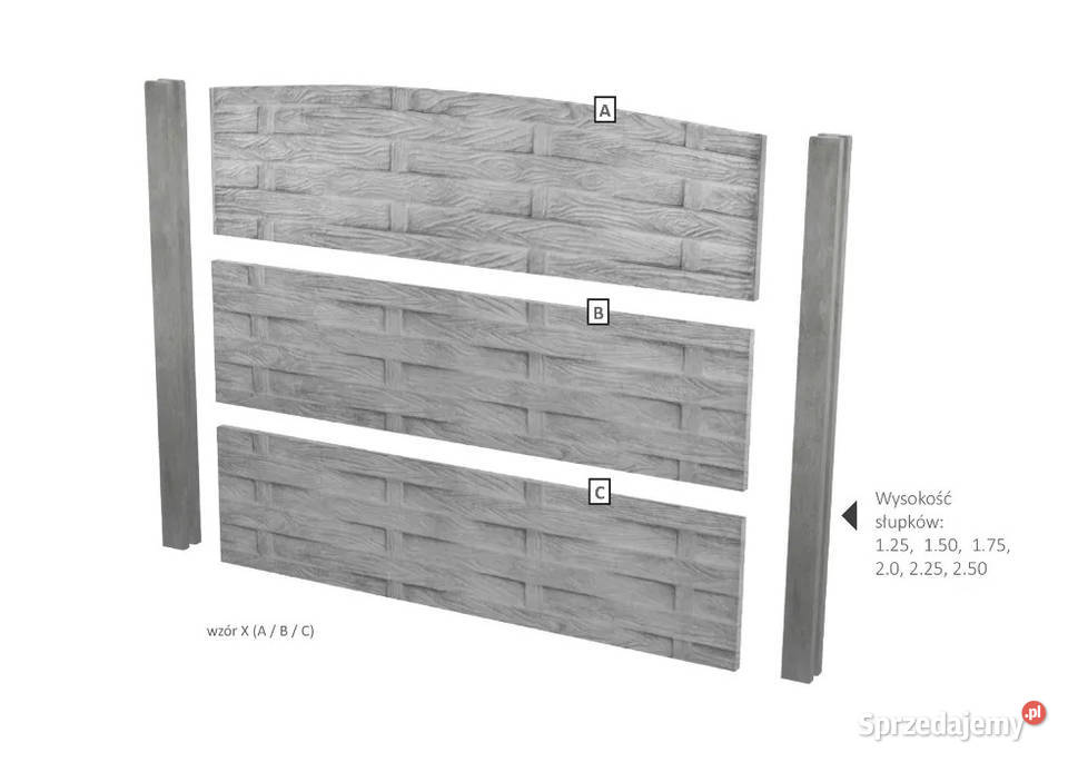Ogrodzenie betonowe płot z betonu PRODUCENT Górno