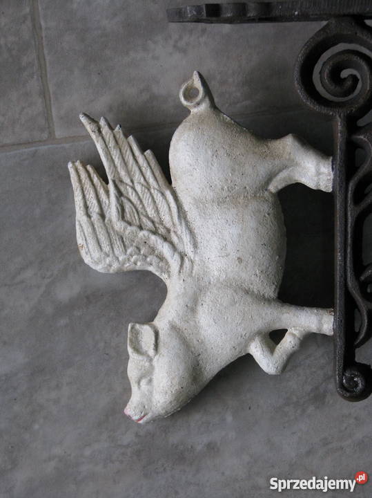 Śliczny dzwonek dzwon skrzydlata świnia knur Antyki małopolskie Kraków