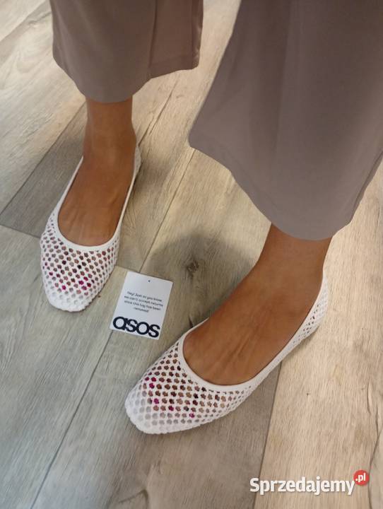 40 ASOS Design Białe siateczkowe baleriny z 26cm małopolskie Kraków
