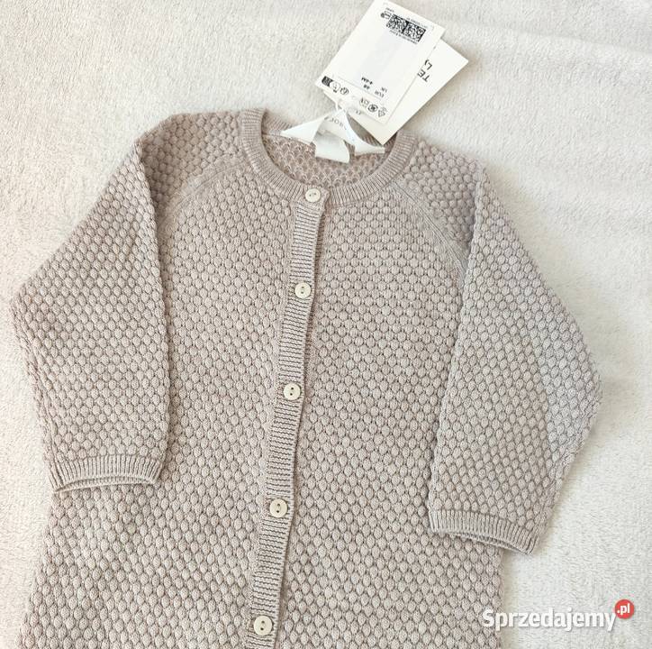 Kombinezon 68 beżowy sweterkowy bawełna dzianina Szczecin sprzedam