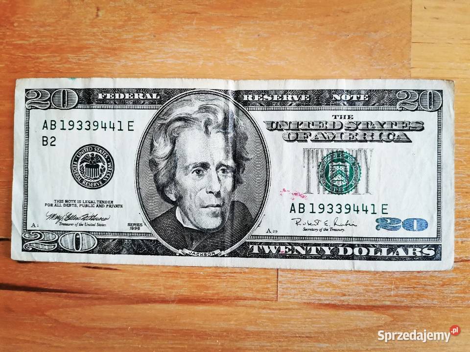 Banknot 20 USD seria 1996 Ząbki