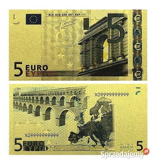 ZŁOTE Banknoty 24 Karat Dolar Euro Jan Paweł Sosnowiec