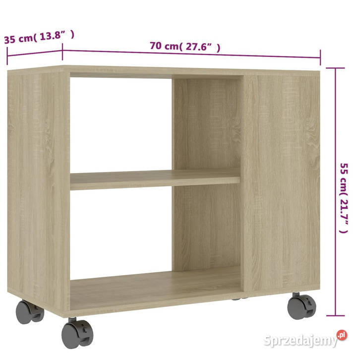 Stolik boczny dąb sonoma 70x35x55 materiał Warszawa