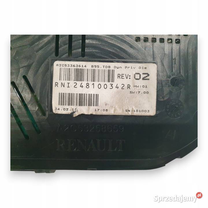 LICZNIK ZEGARY 248100342R Renault Megane III 15 Chełm
