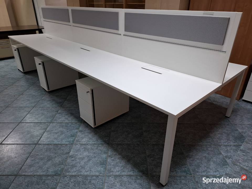 Biurko bench Maro 6 stanowiskowe białe duża Poznań sprzedam