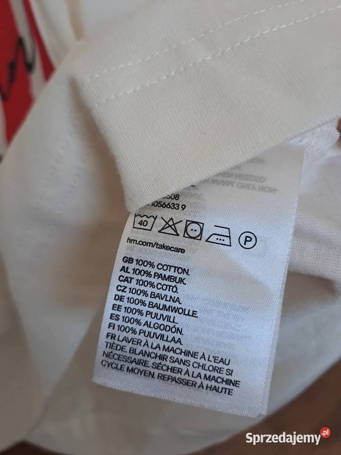 Koszulka HM Tshirt z nadrukiem twarzy cytryn S biały mazowieckie Warszawa sprzedam