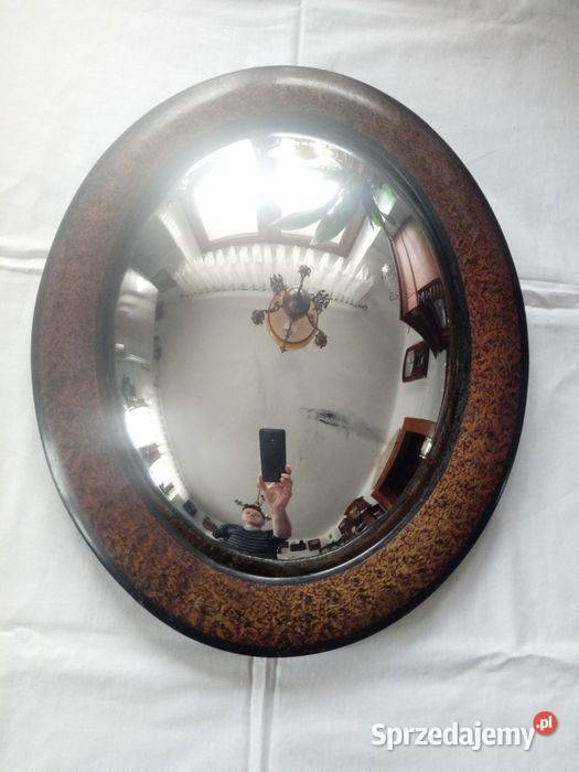 wypukłe lustro owalne w stylu angielskim Antyki, Sztuka, Kolekcje Piotrówek