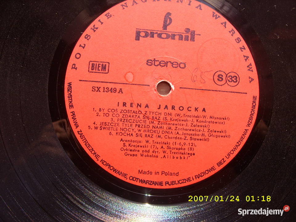 K LP pop IRENA JAROCKAW CIENIU DOBREGO pop Wołów