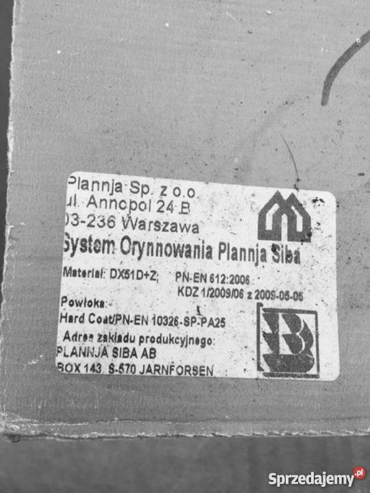 Plannja Siba kolanka uchwyty orynnowanie nowe