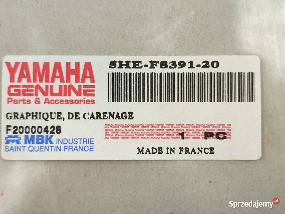 NAKLEJKA NA BOCZEK PRAWY YAMAHA YZFR125 2007