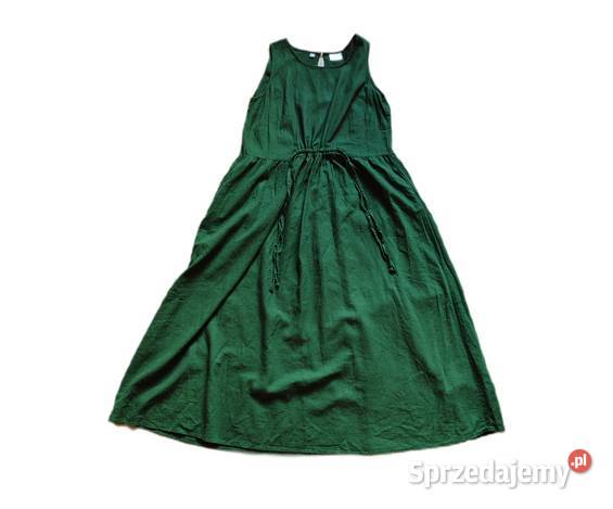 Lniana sukienka butelkowa zieleń LXXL Gdańsk