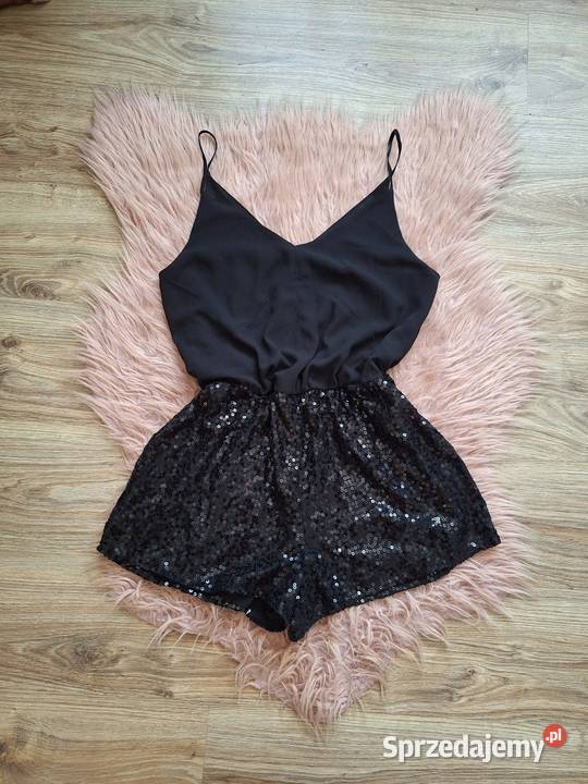 Piękny czarny kombinezon z cekinowym dołem 40 na Rozmiar 40(L) Kraków