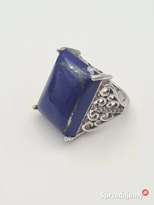 Pierścionek srebro 925 z lapis lazuli i Szczecin