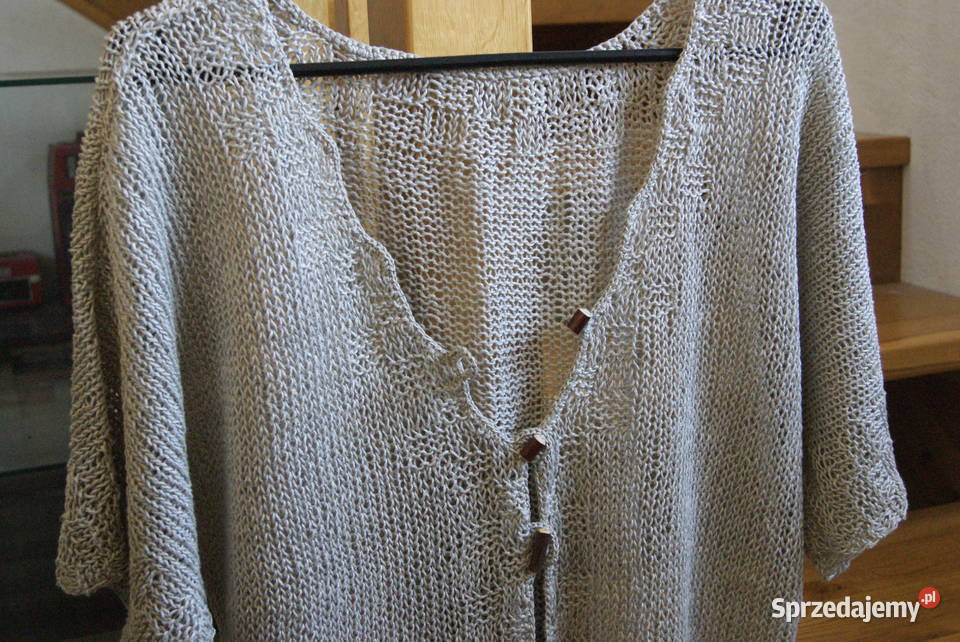 Bluzka swetr len rękodzieło artystyczne łódzkie Łódź