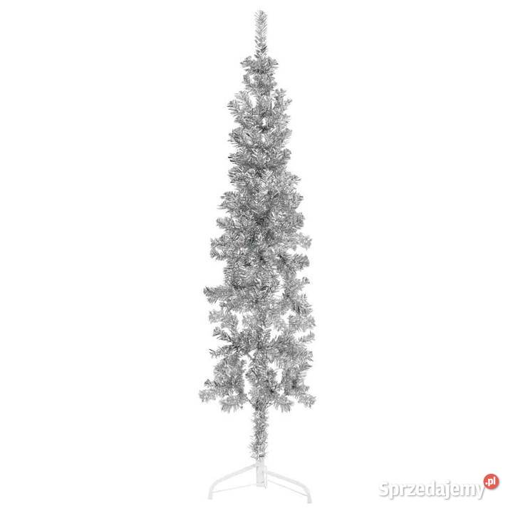 vidaXL Smukła choinka połówka ze stojakiem Warszawa