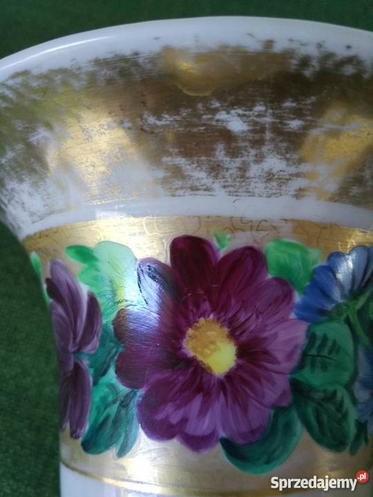 Porcelana duo wazon i świecznik wianek kwiatów Gorlice