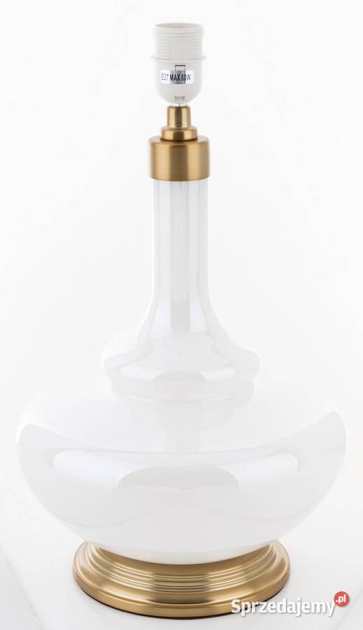 Dekoracyjna szklana biała duża lampa stołowa biały Lublin sprzedam