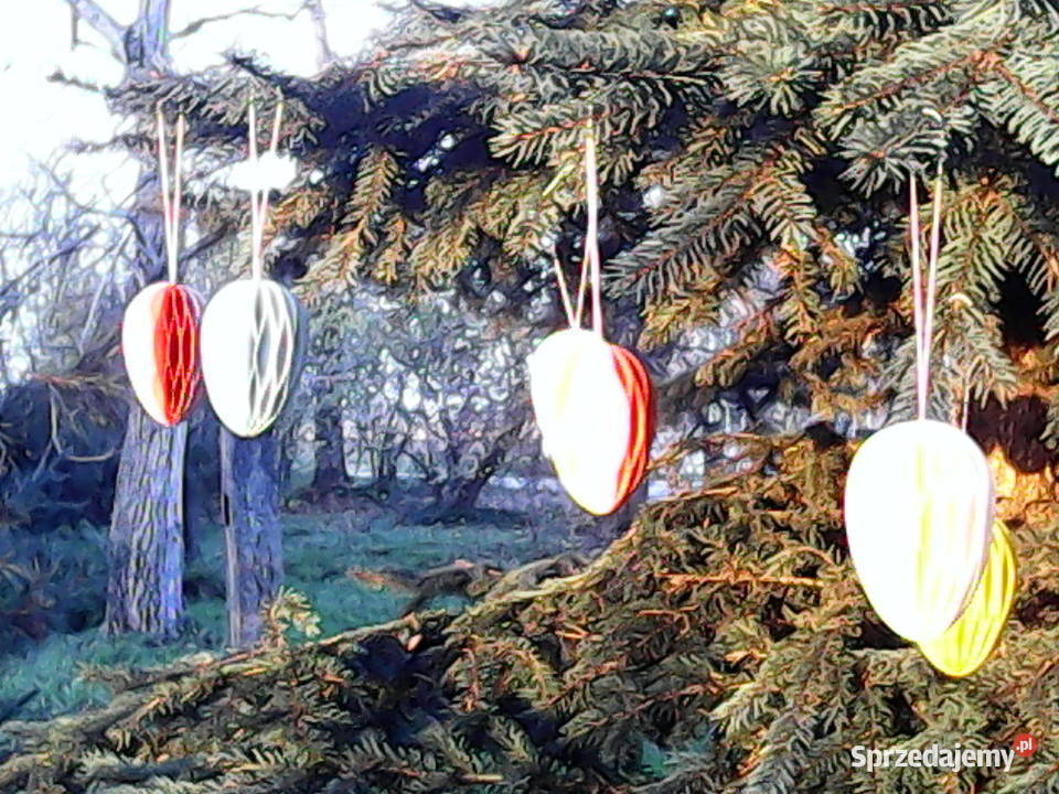 Niepowtarzalne ozdoby choinkowe papierowe łezki Bukowina