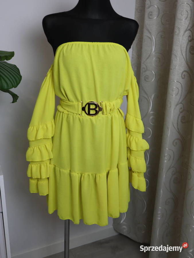 Żółta sukienka hiszpanka z falbanami Zgierz sprzedam