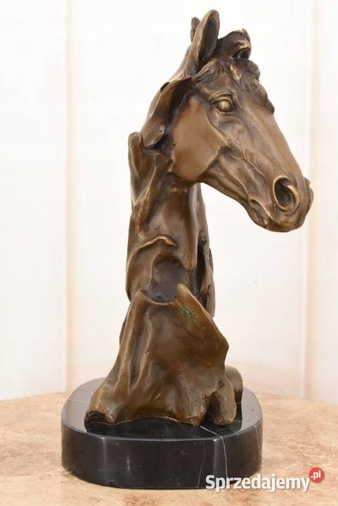 Głowa Konia Koński Łeb Koń Figura Rzeźba z Brązu Rzeźby i figury Kraków