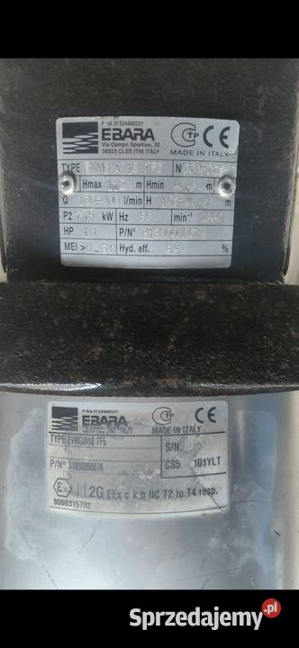 Pompa do wody pionowa 75kw Włocławek sprzedam