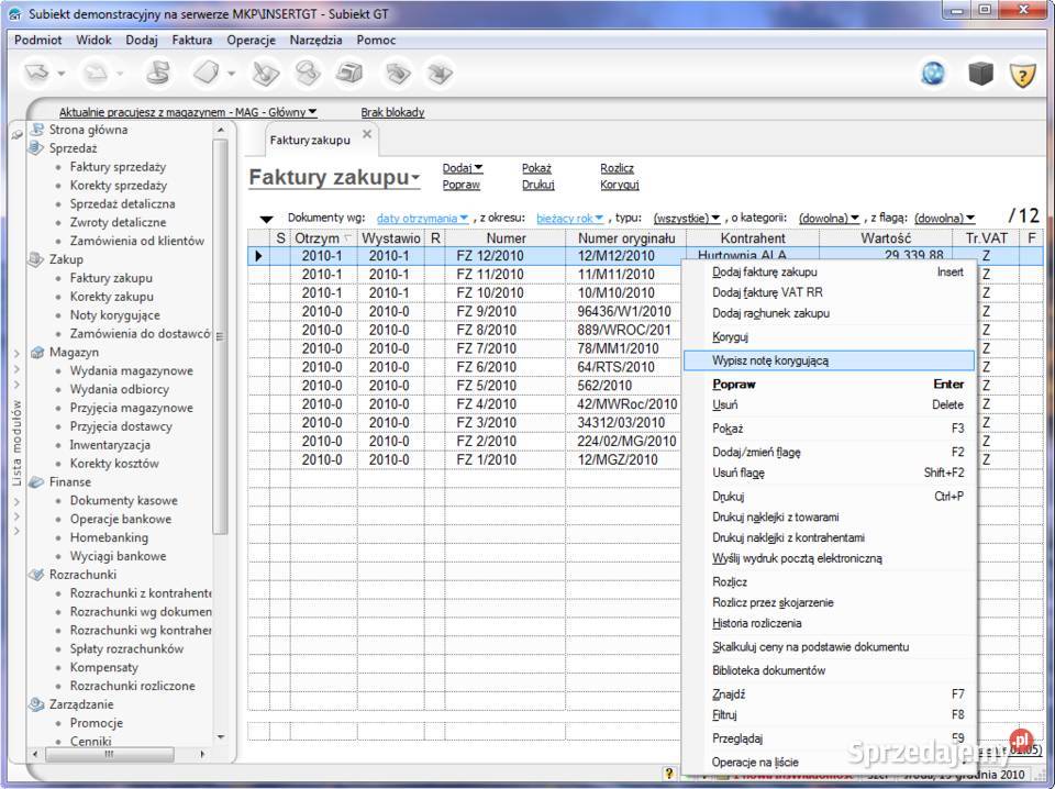InsERT Subiekt GT system sprzedaży