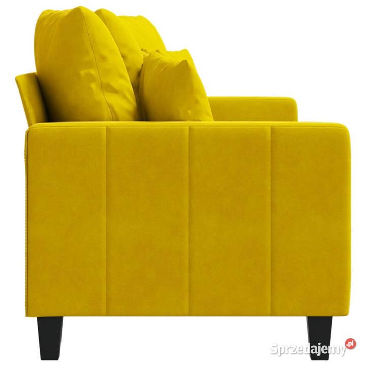 Sofa 2osobowa żółta 140 tapicerowana aksamitem Warszawa