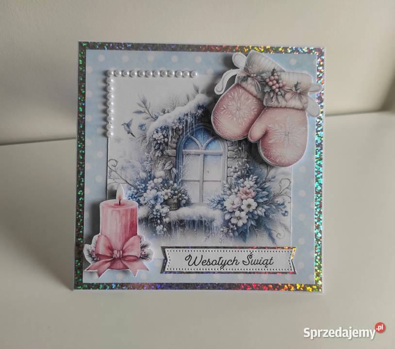 Kartka ręcznie robiona handmade świąteczna Boże Łódź sprzedam
