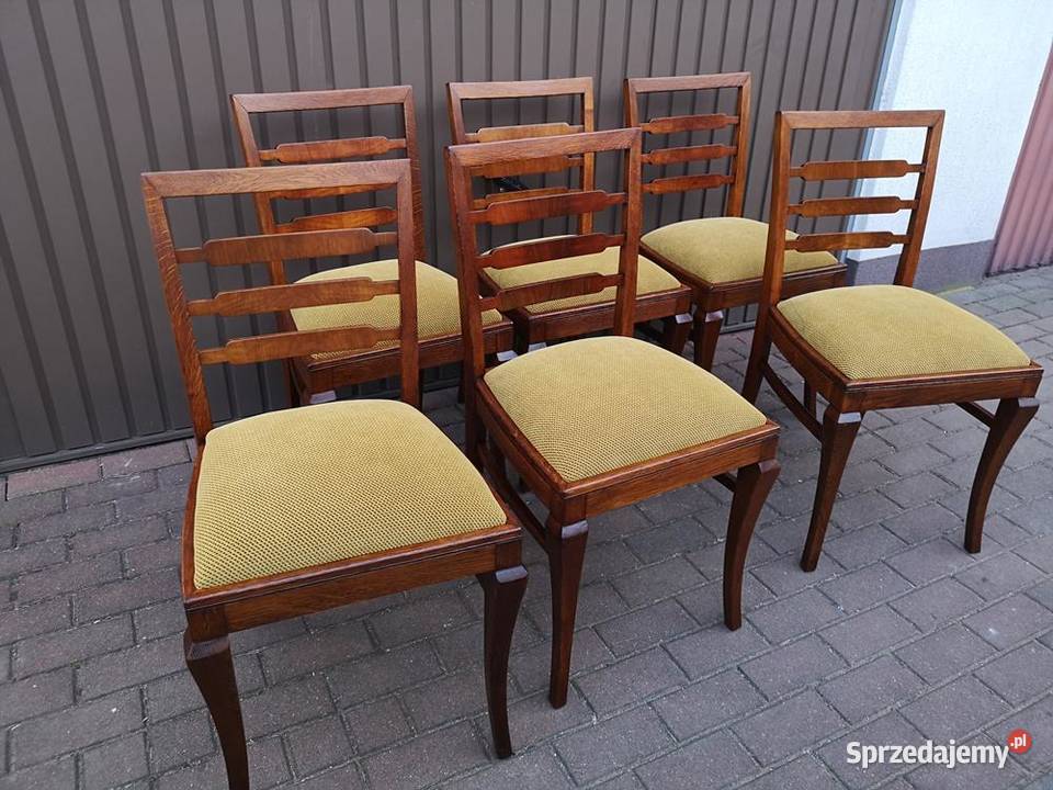 Krzesła ARTDECO 6 Sztuk Lata 2030 Stare Antyk Swarzędz