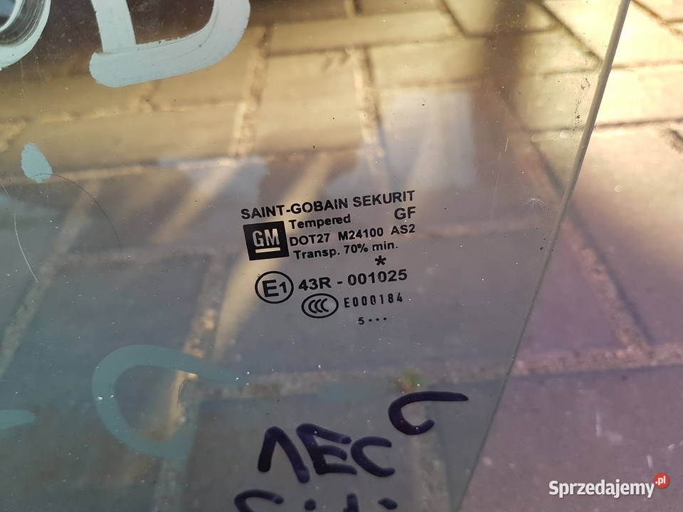 OPEL VECTRA C INSIGNIA SZYBA LEWA PRZOD DRZWI
