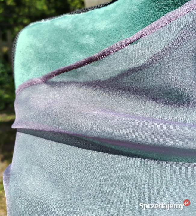 Duża ozdobna chusta szal stole szara organza Dla kobiet Szczecin sprzedam