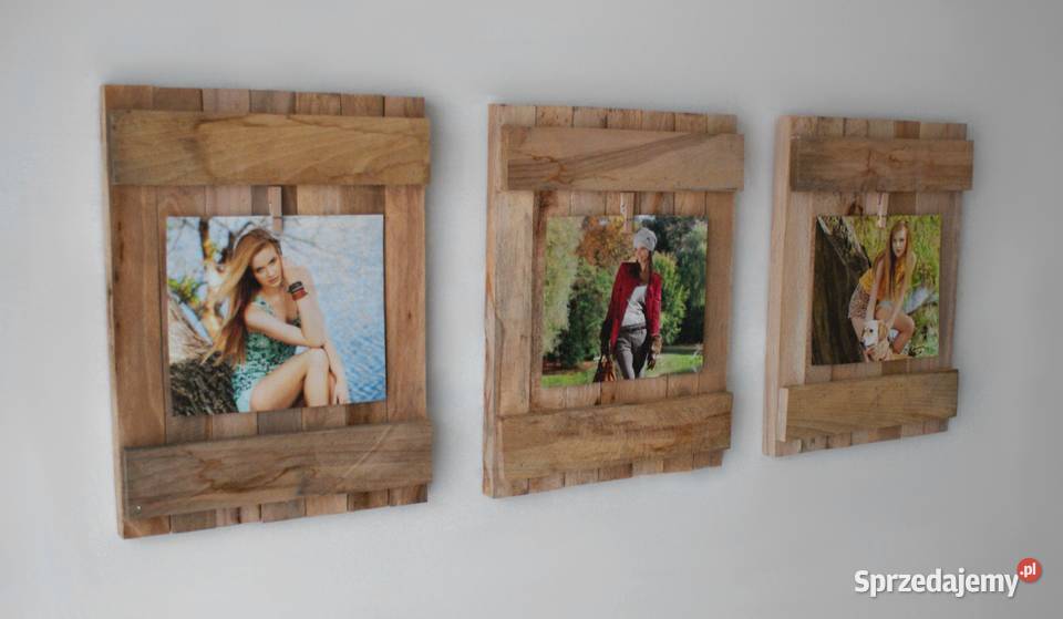 3x ramka drewniana na zdjecie obraz tryptyk Krosno sprzedam