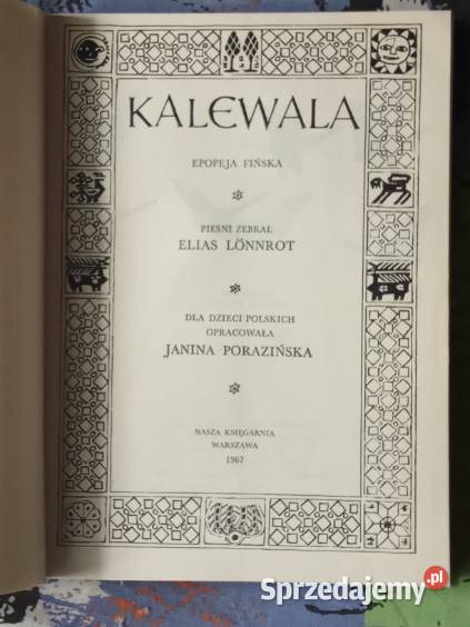 Kalewala 1967 Lonnrot epopeja fińska Kalevala Proza i poezja Łódź sprzedam